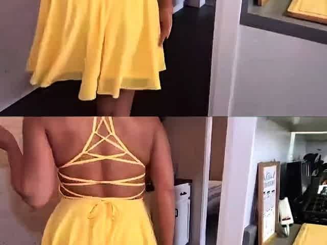 Real blonde amateur giving a POV blowjob