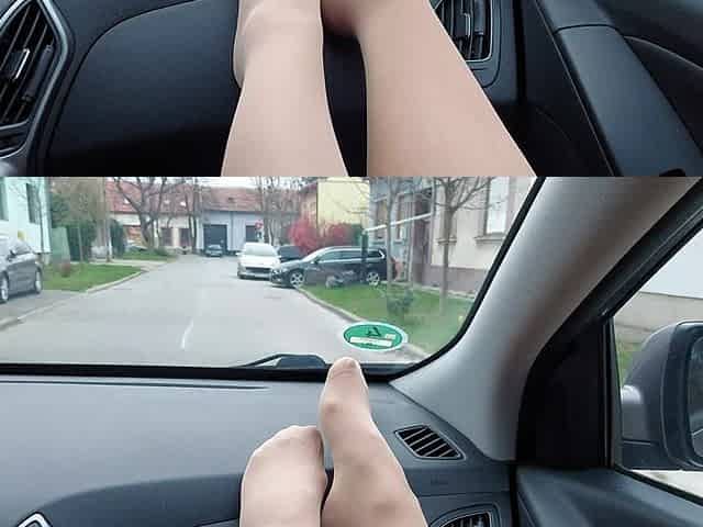 Elegant Stepmom Teases Her Stepson in the Car