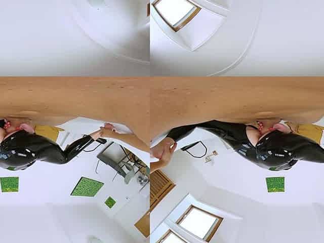 German babe pov in latex suit