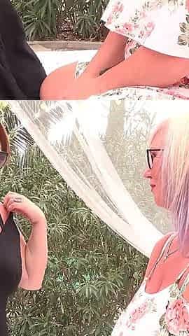 AuntJudysXXX - Busty Mature Lesbian MILFs Melody Charm and Jojo Robinson Get Naughty Outdoors