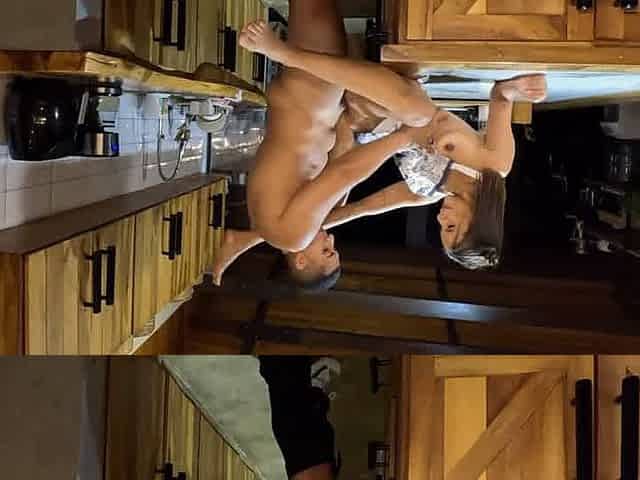 Kitchen fuck, trampy step sis finds boner and gets creamy cooter poked - stunning blowjobs and wild porn!