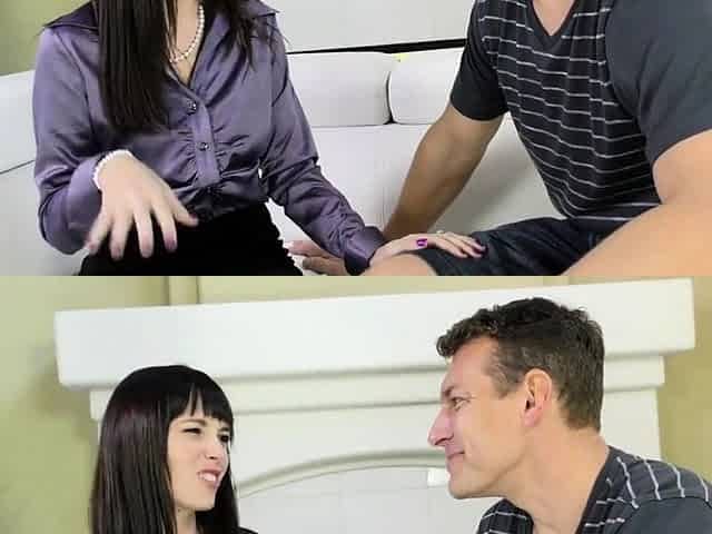 chick in stockings Alana Cruise slides on prick