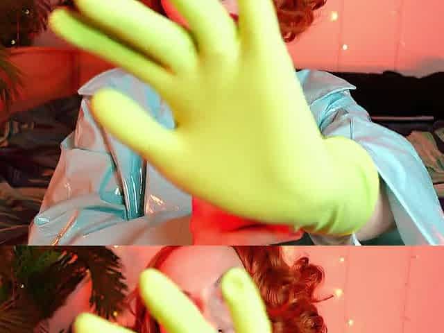 green gloves - household latex gloves fetish - ASMR episode free fetish movie