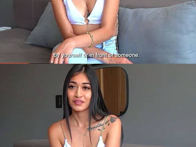 Skinny Latina Lingerie Model Stretched