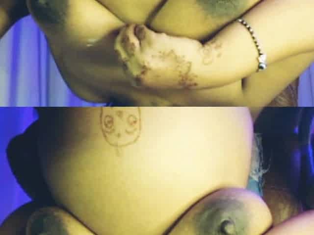 Fucking Ass in Doggy with Creme Boobs Massage.