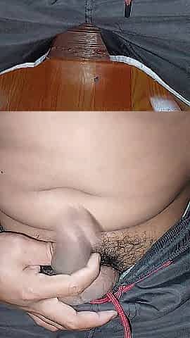 Chubbyboy masturbating previous to gonna couch.