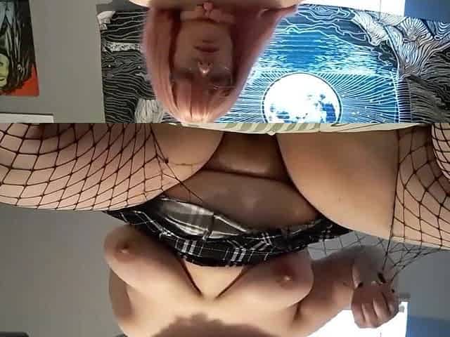 Large vibrator stretches her moist vagina (Solo)