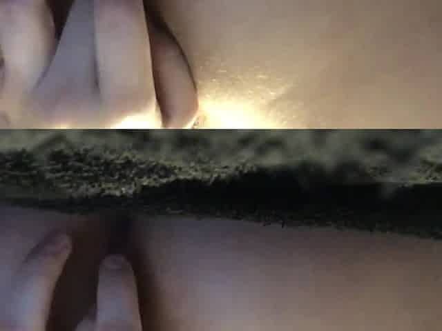 Breasty teen quietly teases booty whilst roommates chill in the other room