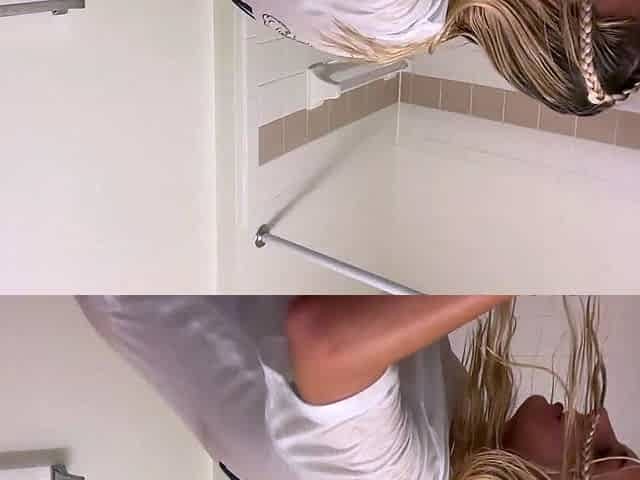 Cute amateur brunette naughty in solo jerking show on camera