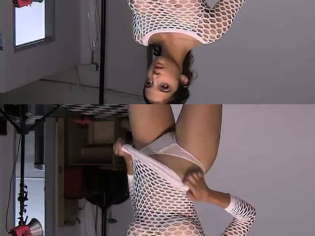 Indian Porn Star Shanaya White Fishnet Striptease