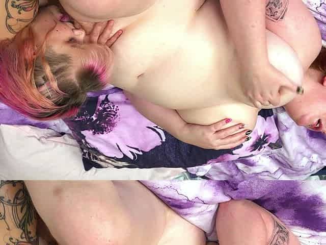 Big-breasted real lesbians eat each other's pussies