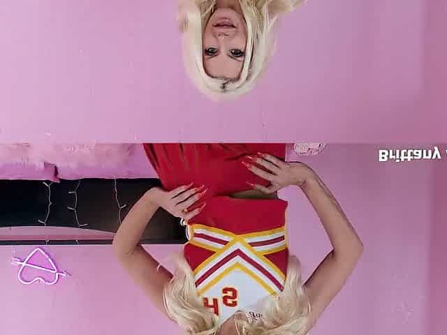 Concupiscent Cheerleader Brittany Andrews Rubs Her Melons And Sextoy Screws Her Vagina!