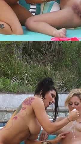 Romi Rain gets a massage from Cherie Deville