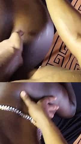 Ebony Girl Gets Fisted in Her Ass While Getting Doggy Fuck