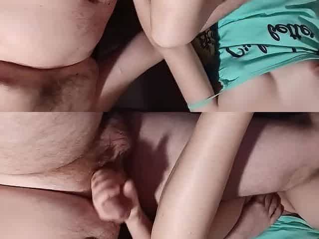 Stepmom jerks off a penis, that babe needs cum for her pants, so don't resist