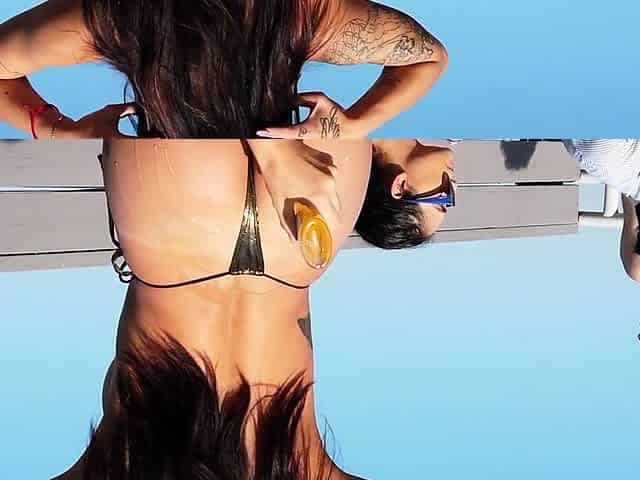 Sexy brunette teen outdoor masturbation