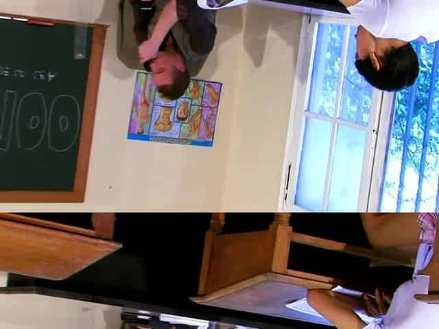 Short Haired Newbie Jasmine Bjs In The Classroom