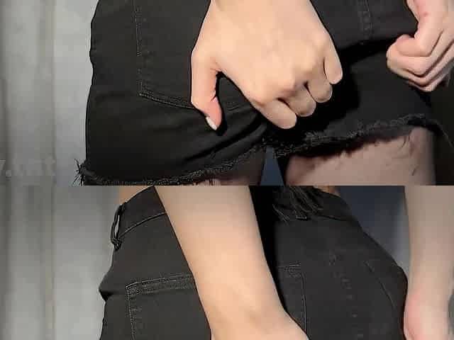 ASMR Large Butt -- Scratching on my Denim Mini Petticoat -- Teasing UpSkirt