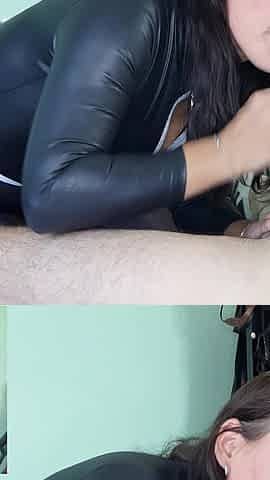 Katy Kat Brown and Tan Nylon Encasement Face