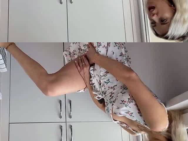 Blonde Tattooed Russian Babe Orgasms with Her Toy on Webcam