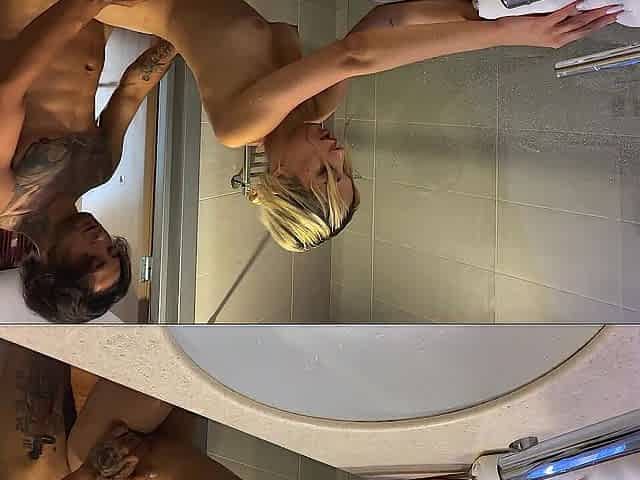 Steamy Shower Pound! Moist Golden-haired Bent Over & Taken Unfathomable! ????????