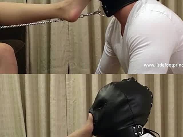 Serf worships my nylon feet - Little Foot Princess