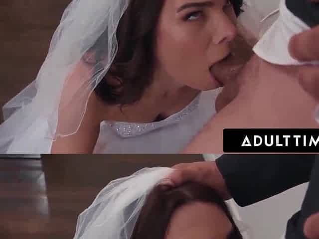 ADULT TIME - Horny Cheating Bride Ivy Ireland Takes AIRTIGHT double penetration & TEAM FUCK On Her Wedding Day!