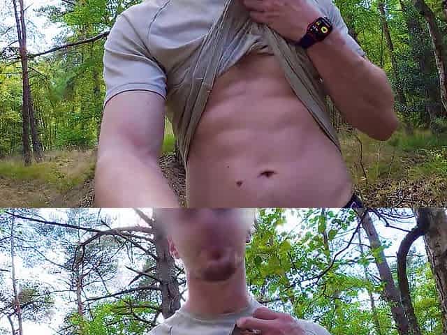 Hiking Throughout The Forest And a Large Spunk flow in Public!