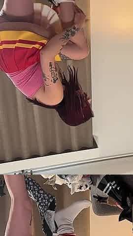 Wonderfully Beautiful Hot Redhead Girl Does an Unboxing with a Try on Haul for Nightie, Skirt and Over Knee Socks with Lingerie