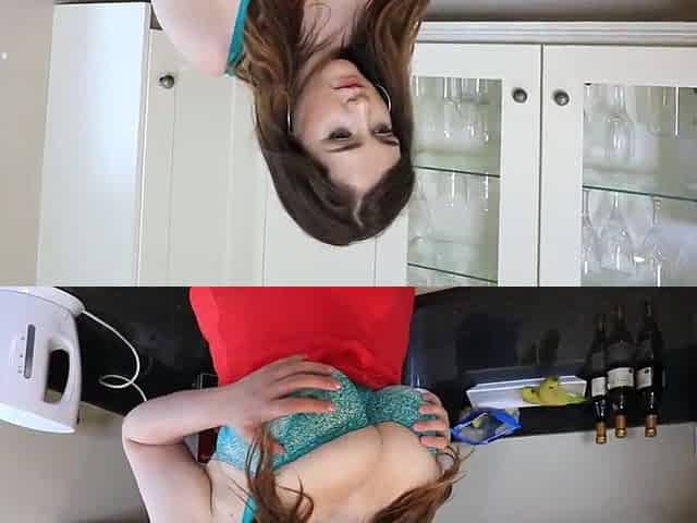 Giant boobs in the kitchen