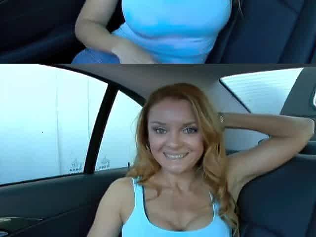 Hawt slut ride a dick in a car