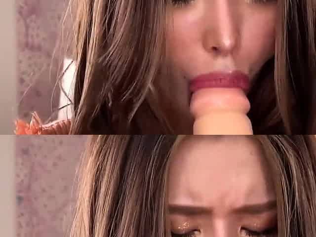 Amateur deepthroat blowjob and handjob at home