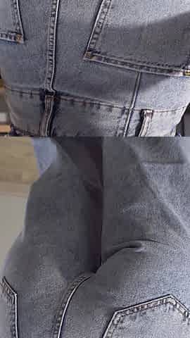 MILF Secretary in High Weist Jeans Teases Her Nice Butt