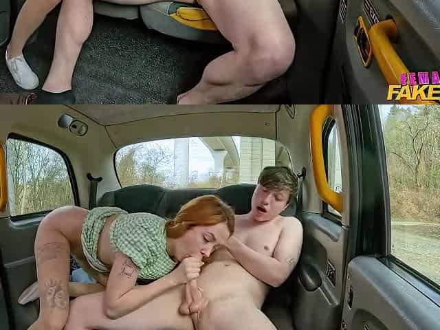 Cherry Candle And Rizzo Johannson In Busty Redhead Babe Gives Head And Fucks In The Taxi