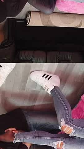 Foot worship for a blonde mature woman
