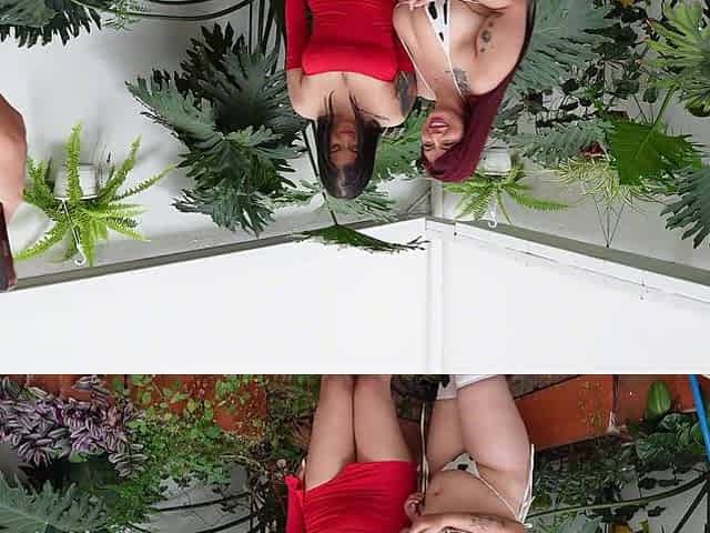 Horny Colombian share their gardener as a lover