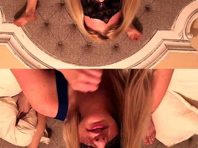 Amateur Blonde Blowjob handjob and cumshot