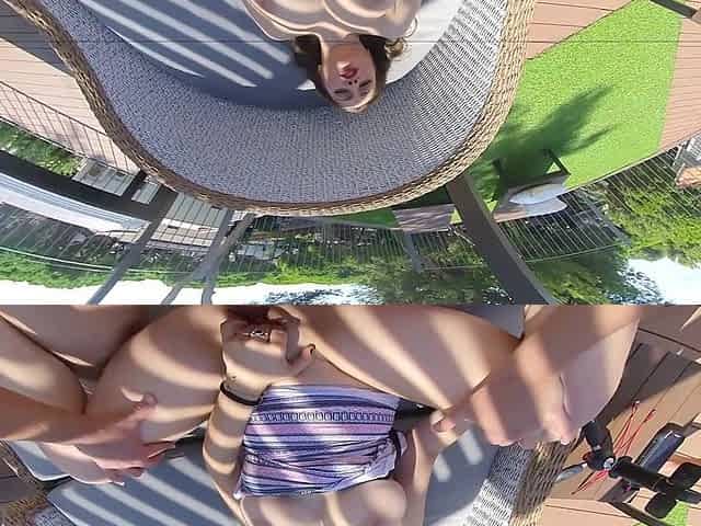 Busty Latina Girlfriend Railed on the Terrace Part Ii