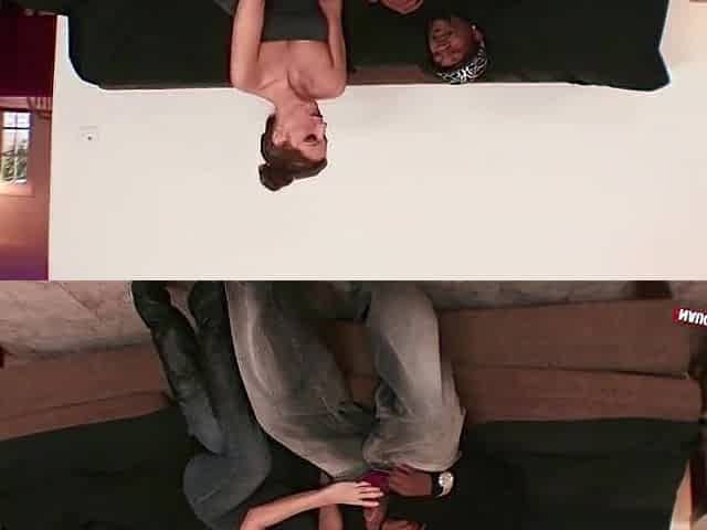 Instead of taking out his GF this guy lets the white mother i'd like to fuck play with his BBC