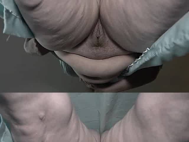 big beautiful woman granny unshaved vagina upskirt bottom view.