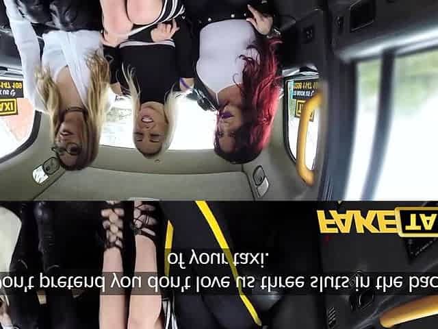 Fake Taxi Hawt lesbo trio in London cum stained cab