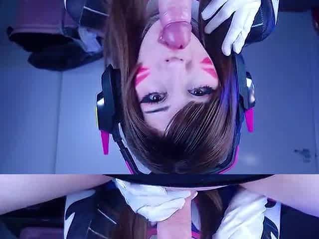 D.Va Cosplay screws with large booty & large breasts overspread in cum, thighjob and armpitjob - Overwatch TRAILER