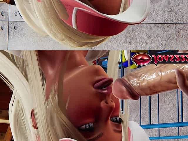 Seductive Gym Trainer Emmie in 3D Hentai - Pantyhose Fetish Tongue Glans Lick, Handjob & Deepthroat Facial Cumshot
