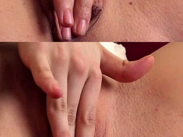 Amateur brunette Michelle with small tit