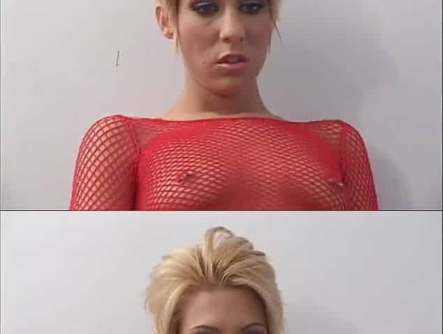 Short haired blond masturbates in front of old guy then they screw