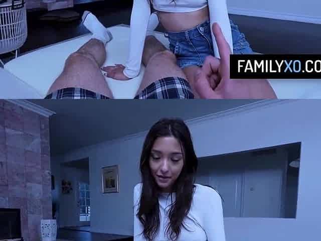 Sexually excited hottie enjoys getting drilled from behind by her perv stepdad