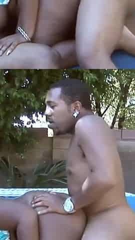 Skyy Black ebony skin bbw threesome fuck with black cocks
