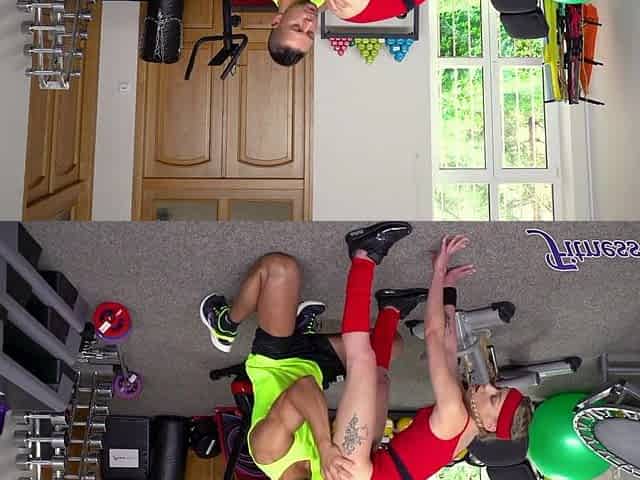 Cute GYM ANGEL is SHOCKED her TEACHER is EVEN LARGER than this babe thought! - Fitness Rooms