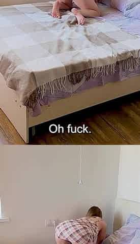 Stepson Fucked Big Breasted Stepmom While Her Hand Got Stuck in the Bed Mechanism