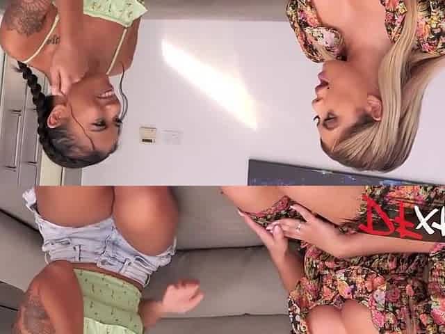 De Silva, Vivianne De Silva And Ameena Green In Busty Latina Gives Ebony Babe 1st G0g Orgasm